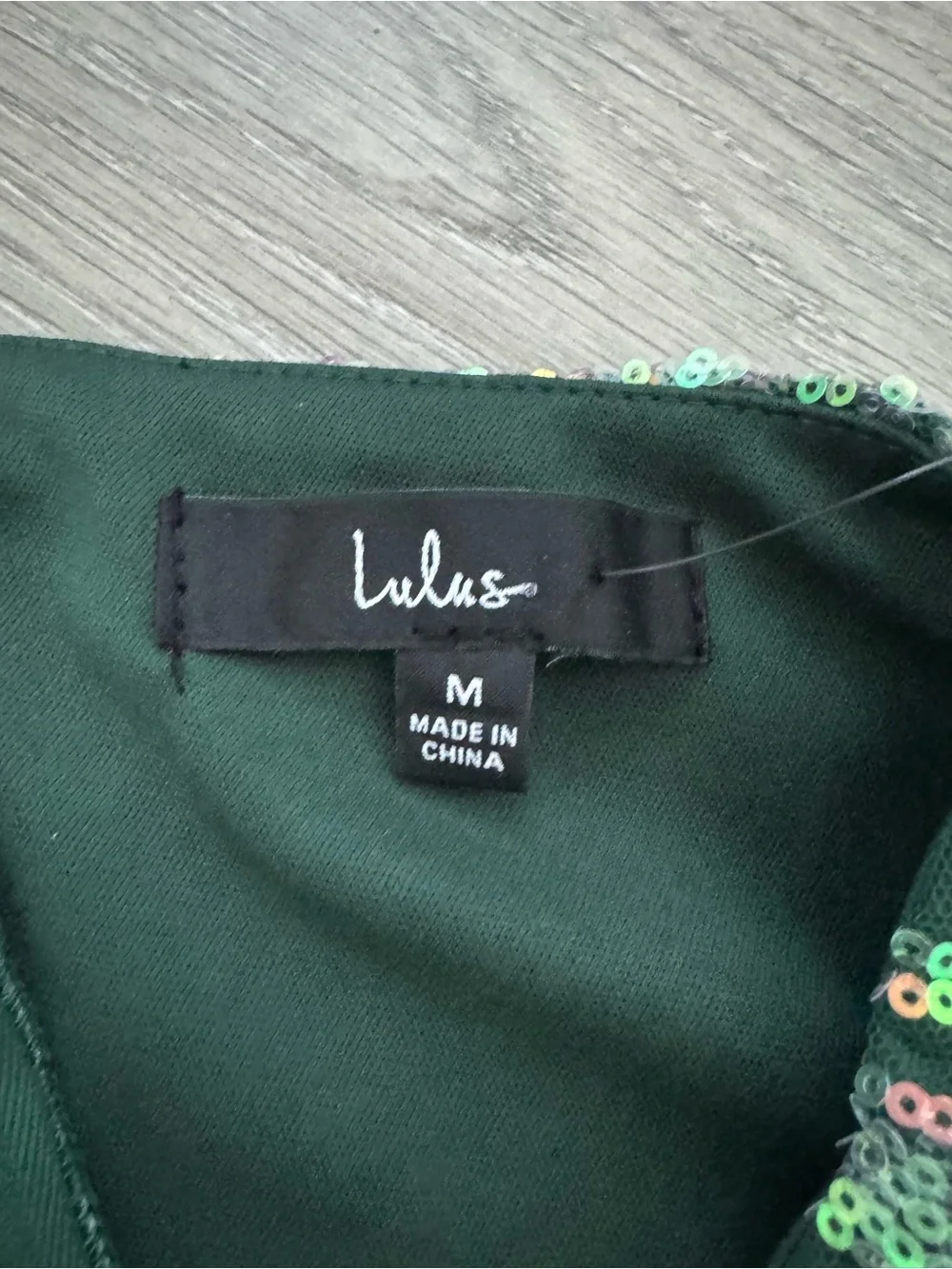 Lulu's Mesmerizing Shine Green Sequin One-Shoulder Party Dress Medium - Picture 14 of 16